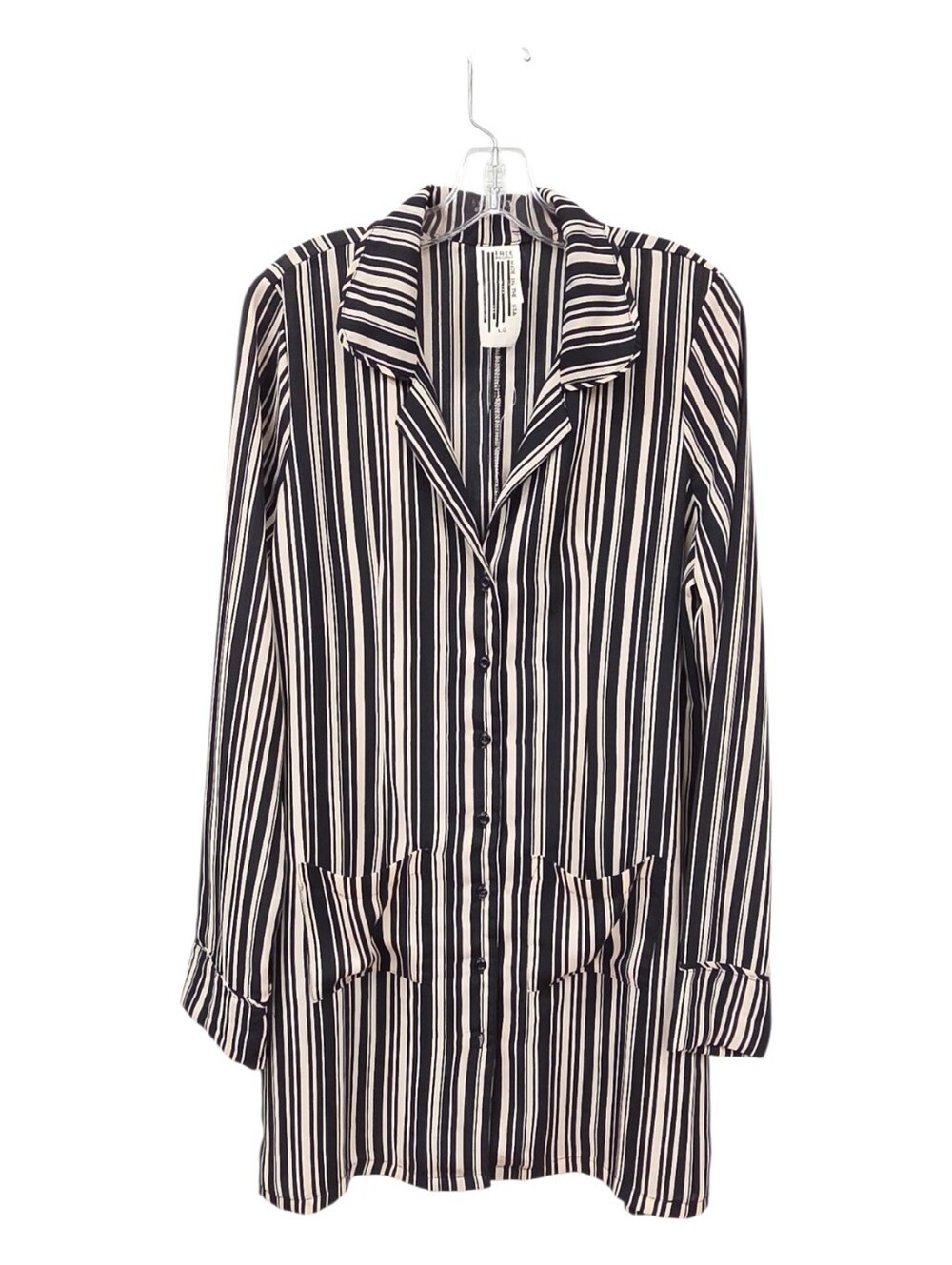 Free People Cream Striped Shirt Dress LARGE